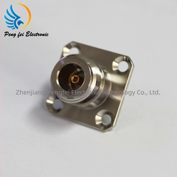 RF koaksijalni konektor N-KF1.5, četiri otvora flange ploča, crimp adapter RG316 RG174 kabeli