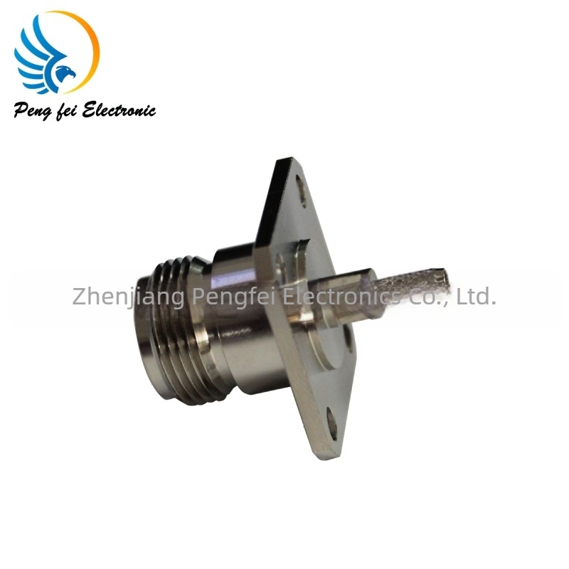 RF koaksijalni konektor N-KF1.5, četiri otvora flange ploča, crimp adapter RG316 RG174 kabeli
