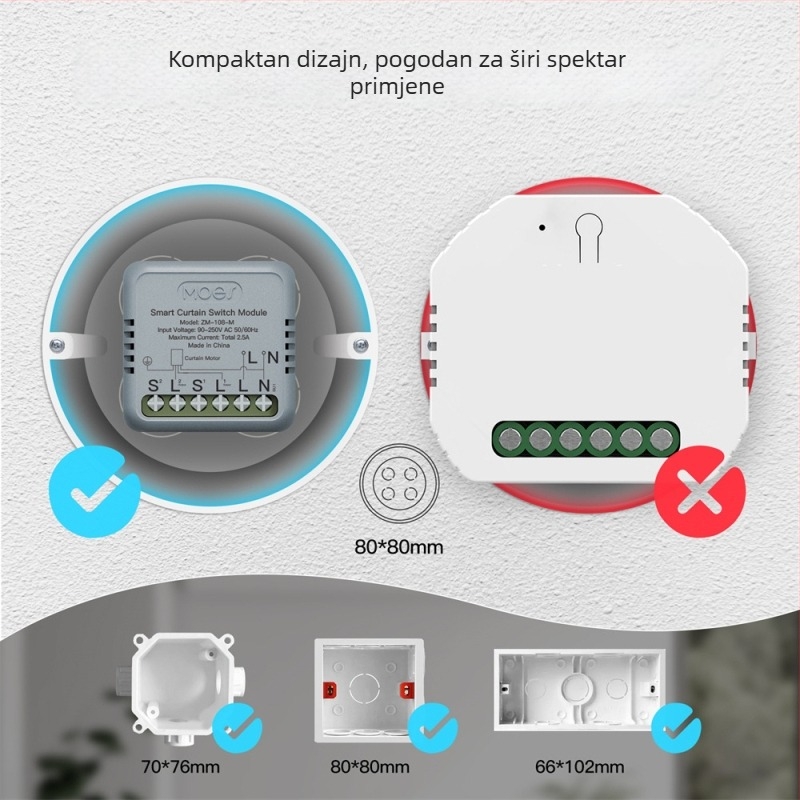 Zigbee motor za zavjesu — pametni prekidač s Tuya Smart aplikacijom, daljinsko otvaranje i zatvaranje