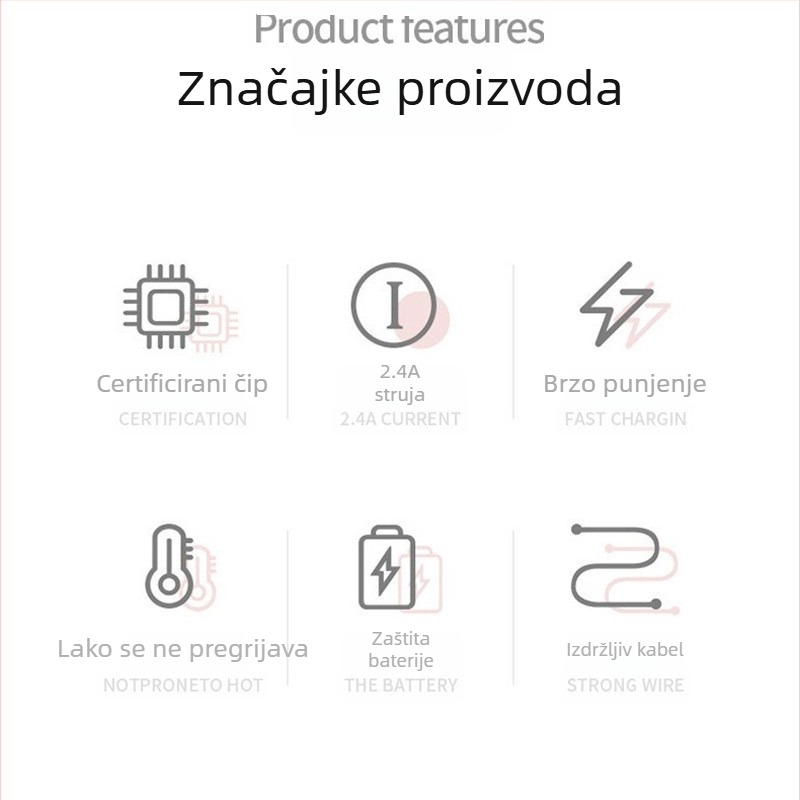 Kabel za brzo punjenje i prijenos podataka za iPhone 13 s Lightning i Type-C priključcima, kompatibilan s Apple X/12/11 XR/Android