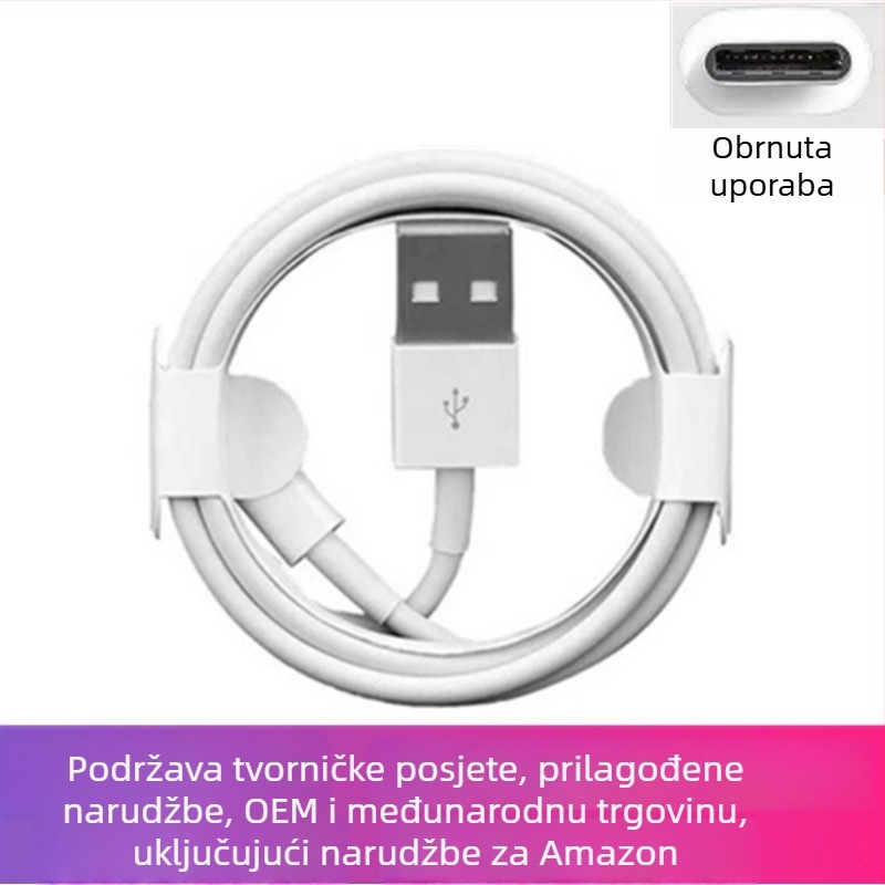 Kabel za brzo punjenje i prijenos podataka za iPhone 13 s Lightning i Type-C priključcima, kompatibilan s Apple X/12/11 XR/Android