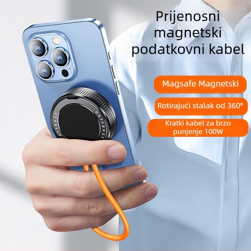 Pifan 2025 višenamjenski kabel za punjenje i prijenos podataka, držač za telefon i prsten držač, četiri u jednom, kompatibilno s Apple i Huawei
