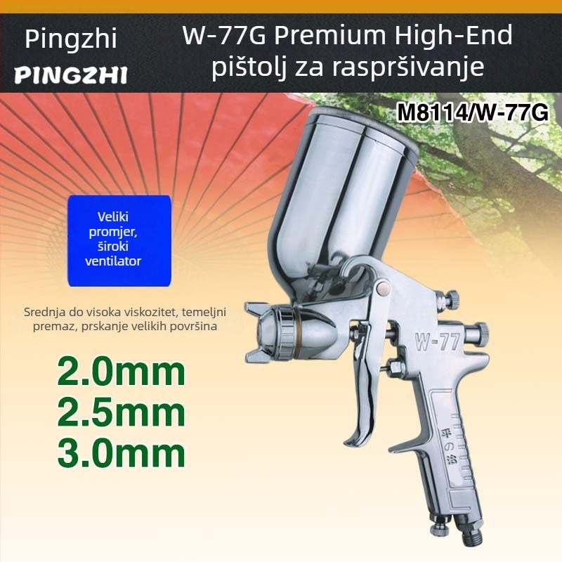 Pingzhi W-71/W101/W77 pištolj za prskanje s dvostrukim posudama za bojanje automobila i namještaja, visoka atomizacija