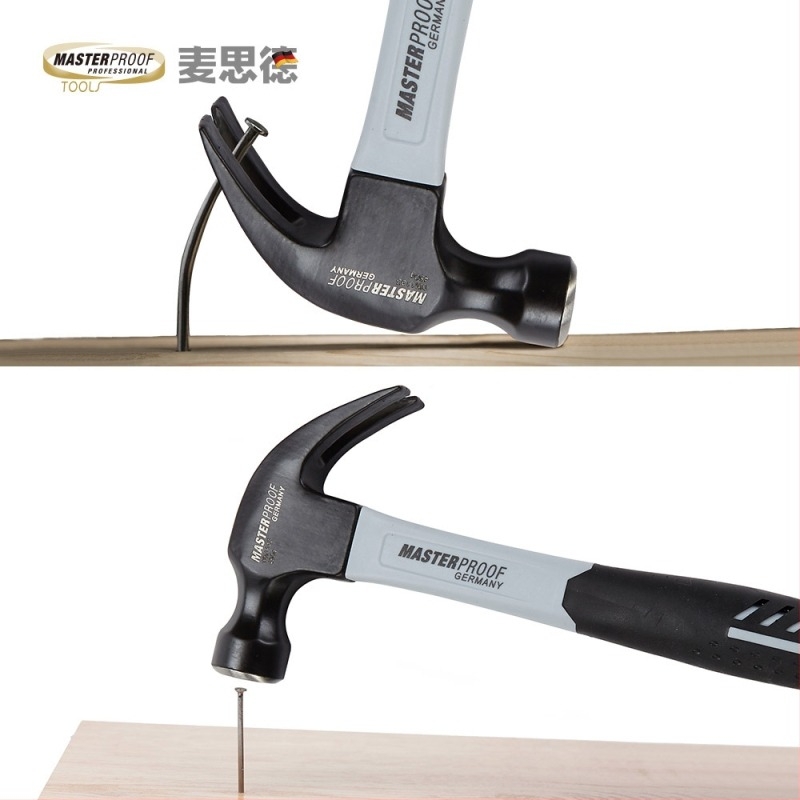 Myside MASTERPROOF Claw Hammer – Nail and Woodworking Hammer with Fiber Handle, Explosion-Proof, Right-Angle, Compact