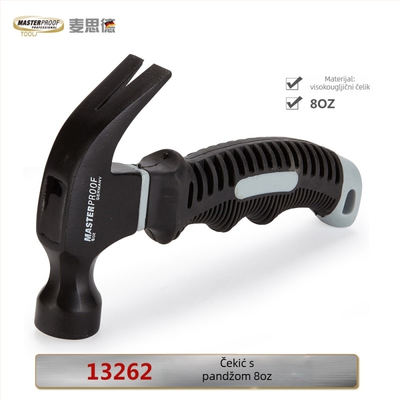 Myside MASTERPROOF Claw Hammer – Nail and Woodworking Hammer with Fiber Handle, Explosion-Proof, Right-Angle, Compact