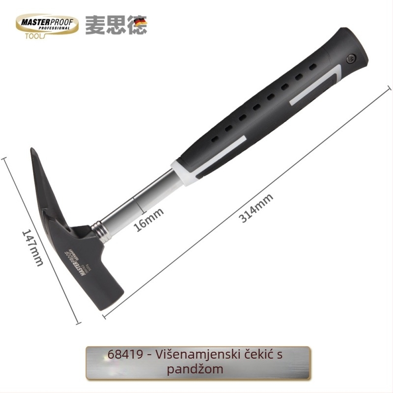 Myside MASTERPROOF Claw Hammer – Nail and Woodworking Hammer with Fiber Handle, Explosion-Proof, Right-Angle, Compact