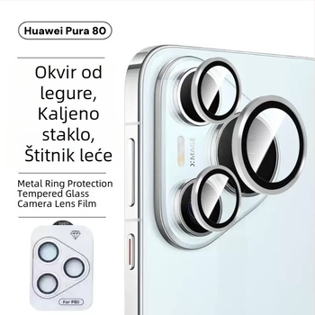 Zaštitni film za objektiv kamere od kaljenog stakla za Huawei P80 Pro, HD, otporan na padove, Eagle Eye podijeljeni dizajn objektiva, CD uzorak