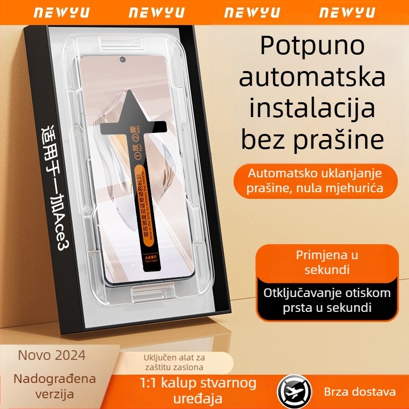 Kaljeno staklo za prednji zaslon OnePlus Ace3 Pro, Ace5 i Ace2 Pro – potpuno prekrivanje, HD kvaliteta, otpornost na udarce, prašinu, otiske prstiju, pad, zaštita privatnosti