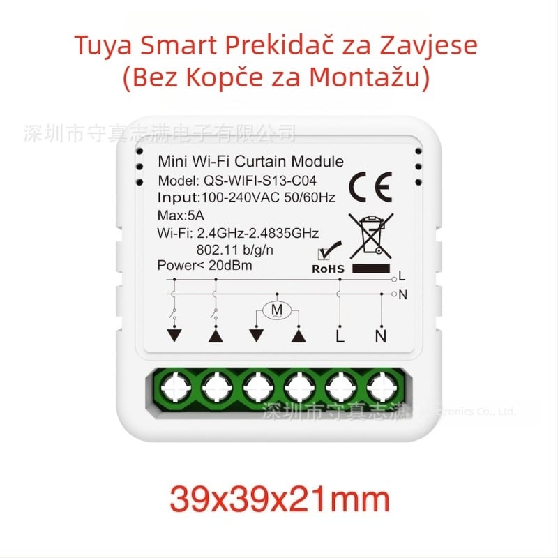 WiFi modul prekidača za zavjese s Tuya i glasovnim upravljanjem Alexa