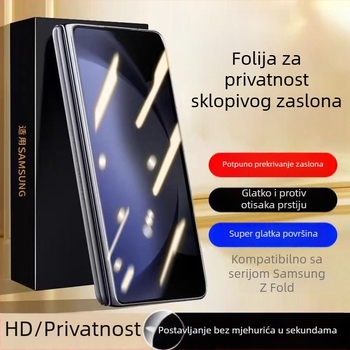 Kaljeno staklo zaštitnik prednjeg zaslona za Samsung Z Fold7/Fold8, zaštita privatnosti, tanak rub, W26