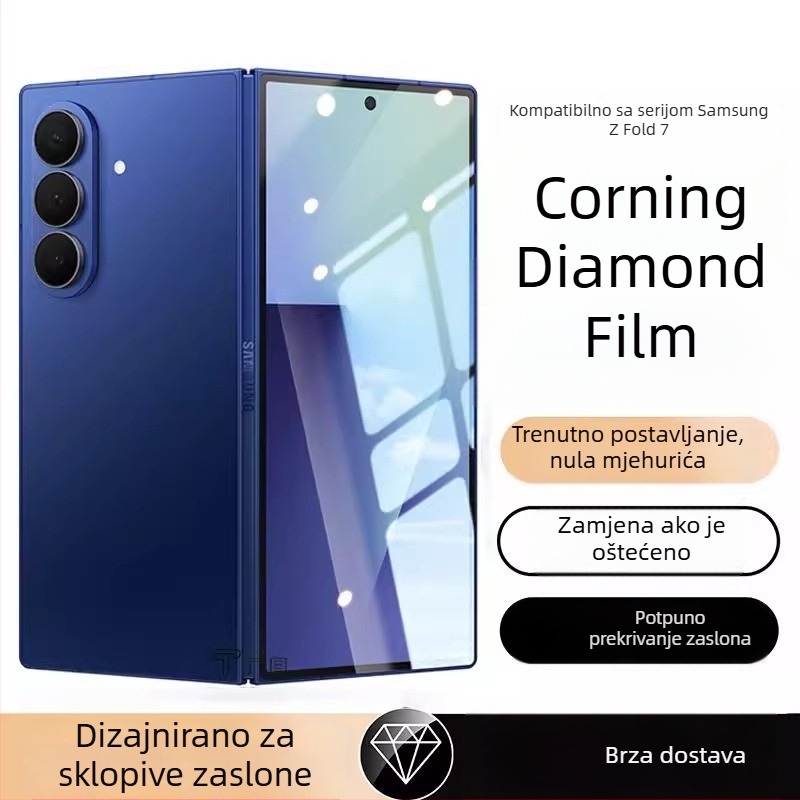 Kaljeno staklo zaštitnik prednjeg zaslona za Samsung Z Fold7/Fold8, zaštita privatnosti, tanak rub, W26