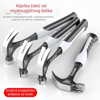 Otis čekić za stolarske radove s drvenom drškom, za kućnu i građevinsku upotrebu, glava od čelika visokog udjela ugljika, 300 mm duljine, oko 0,97 kg, otporan na udarce, za zabijanje i vađenje čavala