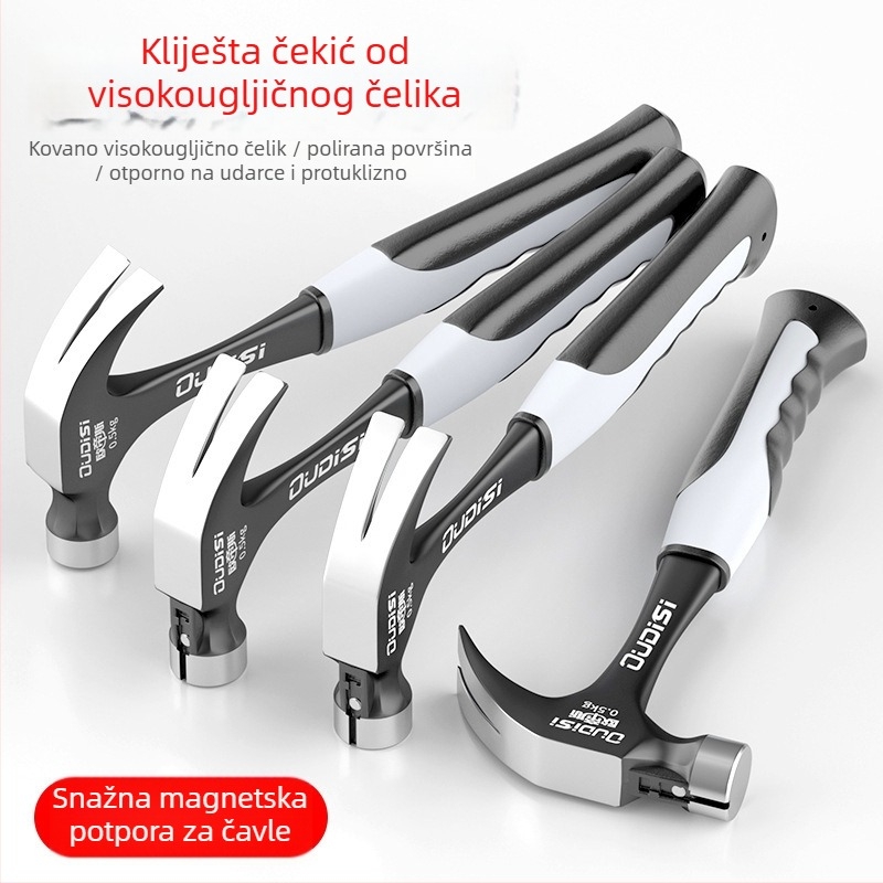 Otis čekić za stolarske radove s drvenom drškom, za kućnu i građevinsku upotrebu, glava od čelika visokog udjela ugljika, 300 mm duljine, oko 0,97 kg, otporan na udarce, za zabijanje i vađenje čavala