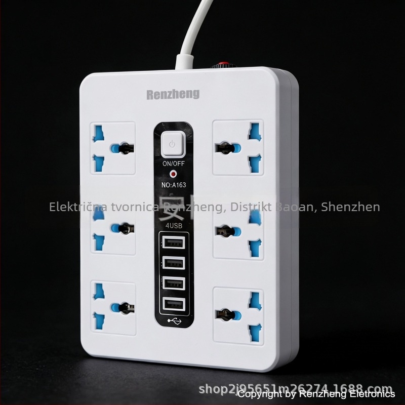 USB višenamjenski produžni blok s UK/US/EU standardima za stolnu upotrebu