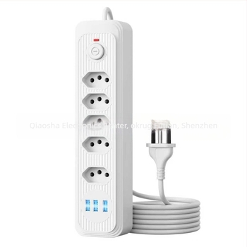 Brazilanski produžni kabel s više utičnica i USB priključcima, dugi kabel, utičnica prema brazilskom standardu za kuću i ured