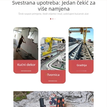 Obrnuta drška čekića s visokomelastičnim PPR dizajnom protiv vibracija, drška s velikom glavom pikaks, plastično kućište, jezgro od vlakana, štap za samoodbranu
