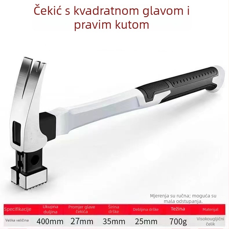 Zindori čekić za stolariju, visoko ugljični čelik, dugačka drška
