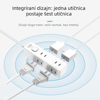 Qingfeng produžni utikač s kabelom duljine 1,5 m, 6 utičnica
