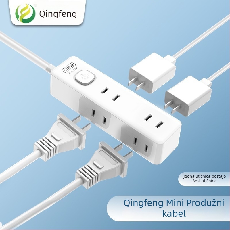 Qingfeng produžni utikač s kabelom duljine 1,5 m, 6 utičnica