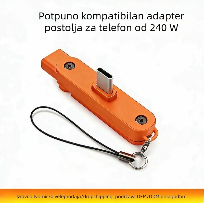 Sklopivi držač-adapter Type-C, dvostruki pretvarač s 240W brzog punjenja za mobilne telefone