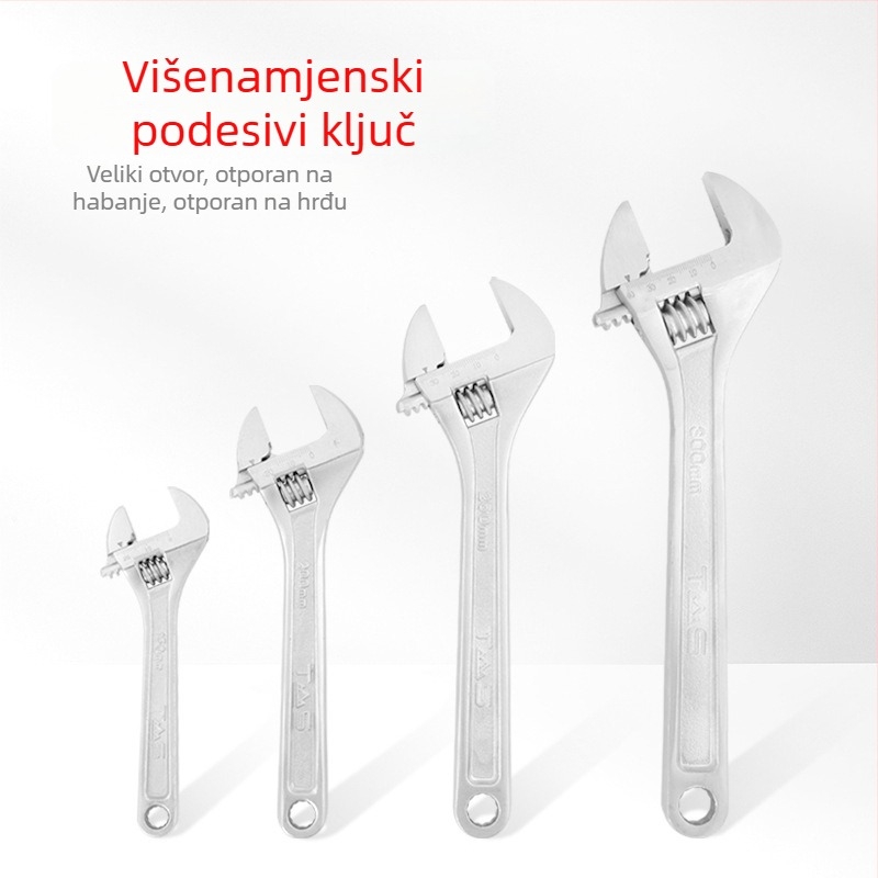 Prilagodljiv ključ od 12 inča, industrijske klase, višenamjenski ručni alat