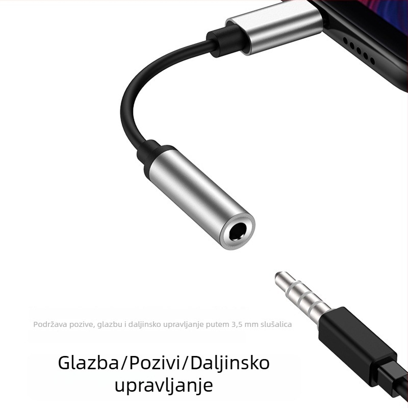 Type-C na 3,5 mm audio DAC dekoder adapter, ALC5686 Čip, za slušanje glazbe i pozive, kristalno čist zvuk