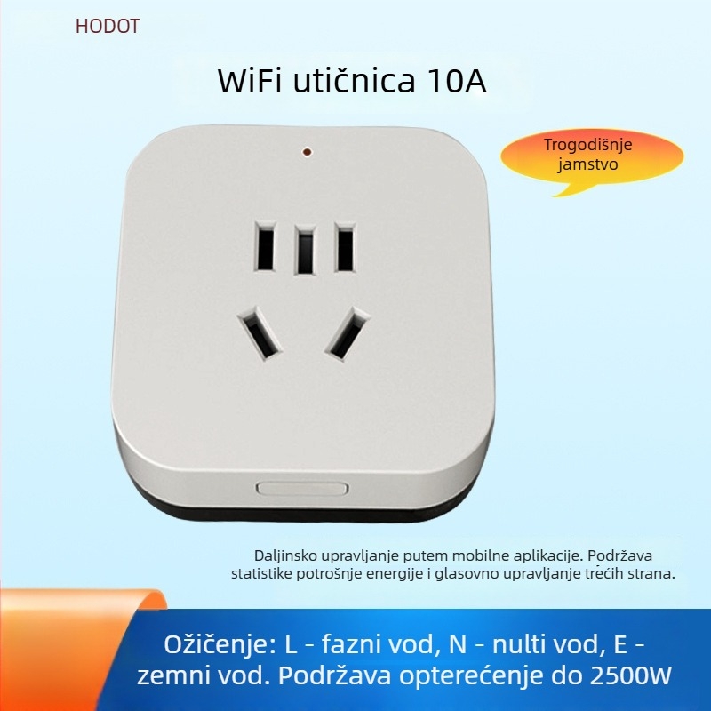 Tuya pametna Wi-Fi utičnica 16A s mjerenjem snage, daljinskim glasovnim upravljanjem i vremenskim programiranjem uključivanja/isključivanja