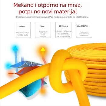 Kabel s dva vodiča, prema nacionalnom standardu, presjek 1/1.5/2.5 mm², vanjska upotreba, vodootporan, otporan na smrzavanje, izolirani fleksibilni napajajući kabel