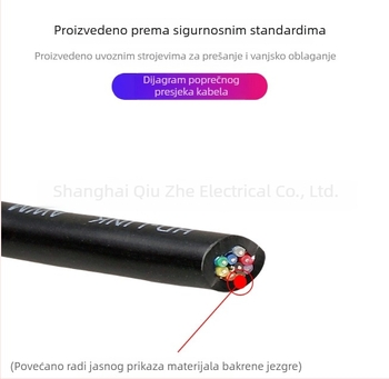 9-žilni ekranirani serijski kabel za RS232/RS485, bakreni vodiči, PVC izolacija
