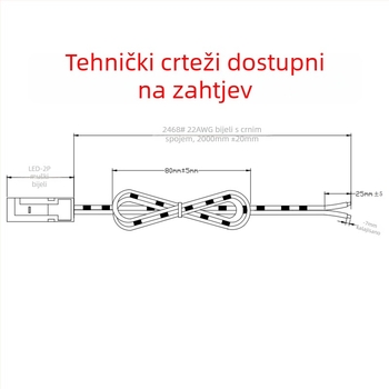 DuPont 2,54 mm terminalni kabel za LED traku, za osvjetljenje ormara, 2-pinski muški i ženski konektor, produžni kabel za LED traku, čisto bakar