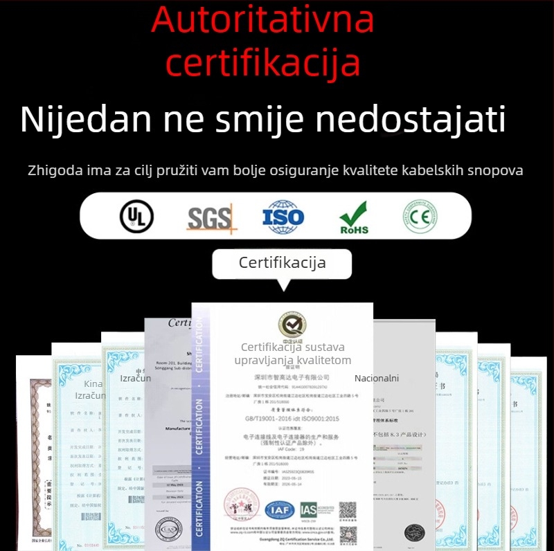 Prilagođeni štitnjeni kabel za zvučničke signale, višestruki jezgreni kabel s PVC omotom 1533/2464/2851/1185