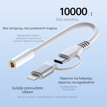 2-u-1 USB-C na 3,5 mm audio adapter za Apple uređaje, za pozive i slušanje glazbe