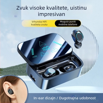 M48 Bluetooth in-ear slušalice s digitalnim zaslonom, ultra dugi vijek baterije, velik kapacitet, za glazbu i igre, TWS