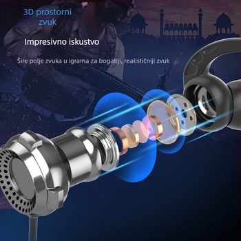 XG-120 Woze žičane gaming slušalice s inline kontrolom, in-ear, 3,5 mm, kompatibilne s Androidom i računalom