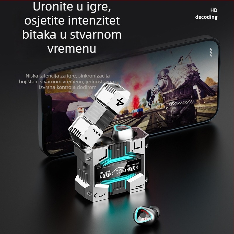 M45 Bluetooth slušalice s dugim vijekom baterije, bežično smanjenje šuma, TWS za esports i gaming, ušni dizajn, IPX5