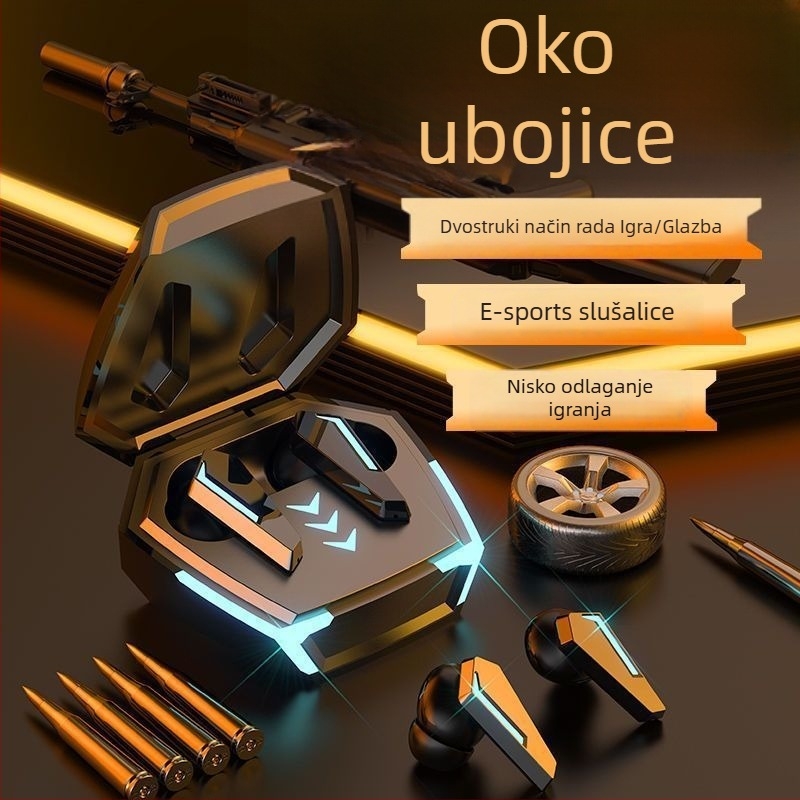Gaming Bluetooth slušalice za uši s niskom latencijom, redukcijom buke, kompaktni mini dizajn, in-ear