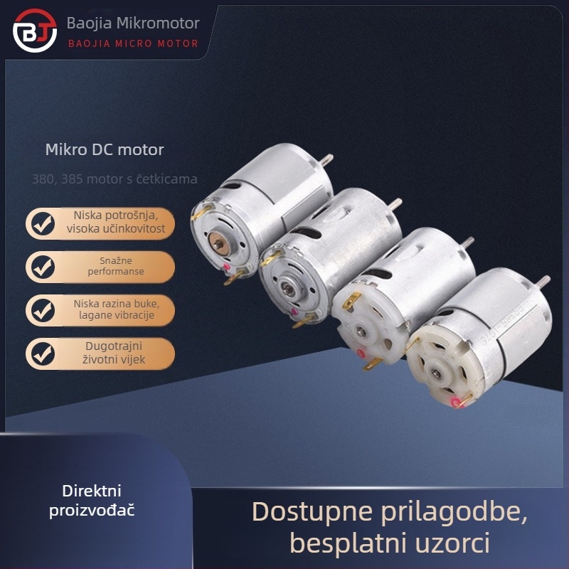 380/385 DC četkasti motor za vodene pumpe, vibracijske motore, automobilske usisavače i mikro motore za odvijače