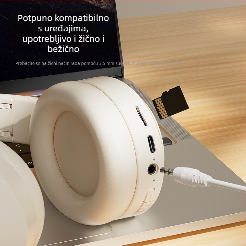 Bežične Bluetooth slušalice s velikim kućištima za uši, za gaming i PC, dug vijek baterije, redukcija buke, pozivi, esports niska latencija