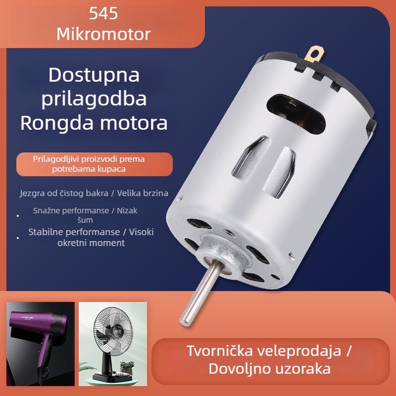 545 model: kompaktni četkasti motor za mikro alate, pogodan za stroj za mljevenje mesa i automatski dozator za dezinfekciju