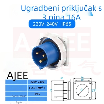 AJ-6132 Industrijski utikač, reverzni utikač, zaštita od curenja struje za opremu
