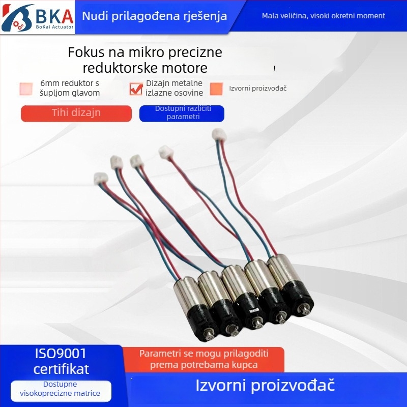 6 mm šuplji zupčasti motor s metalnom glavom za AI kućnog ljubimca – stolni mikrorobot-prijatelj
