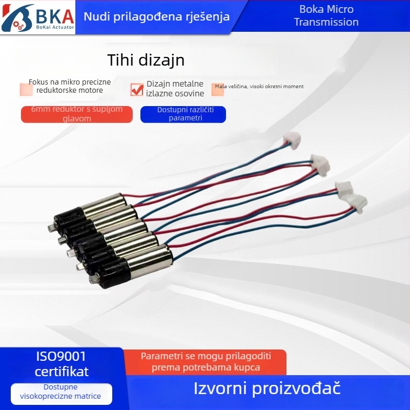 6 mm šuplji zupčasti motor s metalnom glavom za AI kućnog ljubimca – stolni mikrorobot-prijatelj