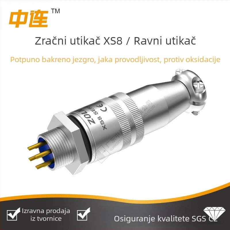 Industrijski razred XS8 avionski konektor, eksplozijski otporan, vatrootporan i vodootporan za novu energiju punjenja kolone, ženski i muški