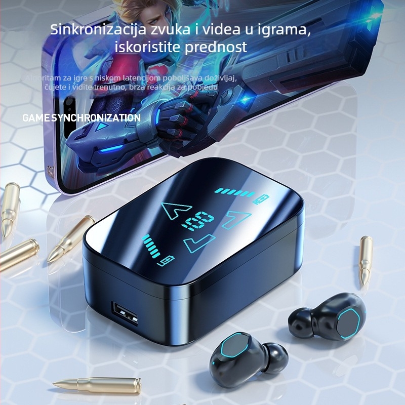 Bluetooth bežične in-ear slušalice s aktivnim otklanjanjem buke, niska latencija za gaming i sport, dugotrajna baterija