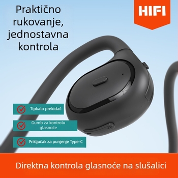 H06 vrhunske stereo Bluetooth slušalice s otvorenim dizajnom za uho, izvan ušni, s kukom za uho, dugotrajna baterija, idealne za vožnju i sport