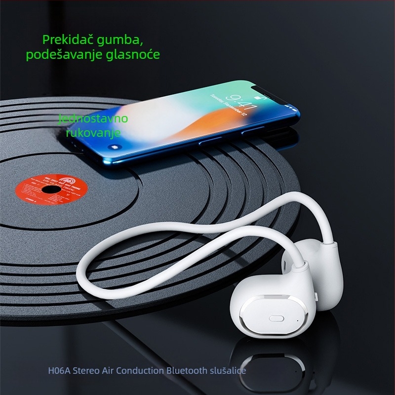 H06 vrhunske stereo Bluetooth slušalice s otvorenim dizajnom za uho, izvan ušni, s kukom za uho, dugotrajna baterija, idealne za vožnju i sport