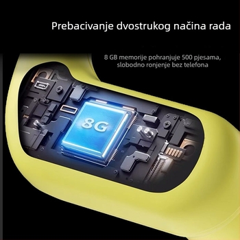 Bežične slušalice s koštanom provodljivošću, Bluetooth, vodootporne, za sport i trčanje, s 8 GB ugrađene memorije