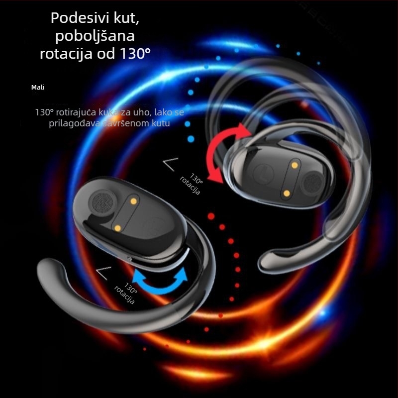 JM11 Bluetooth slušalice s otvorenim uhom, okretni držač za uho, digitalni zaslon, sportsko smanjenje buke