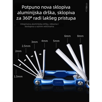 Deer Fairy Sklopivi šesterouglasti ključ set, višenamjenski, prijenosni s hex bitovima i Torx odvijačem