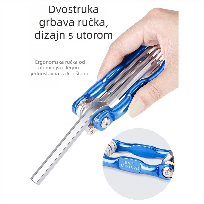 Deer Fairy Sklopivi šesterouglasti ključ set, višenamjenski, prijenosni s hex bitovima i Torx odvijačem